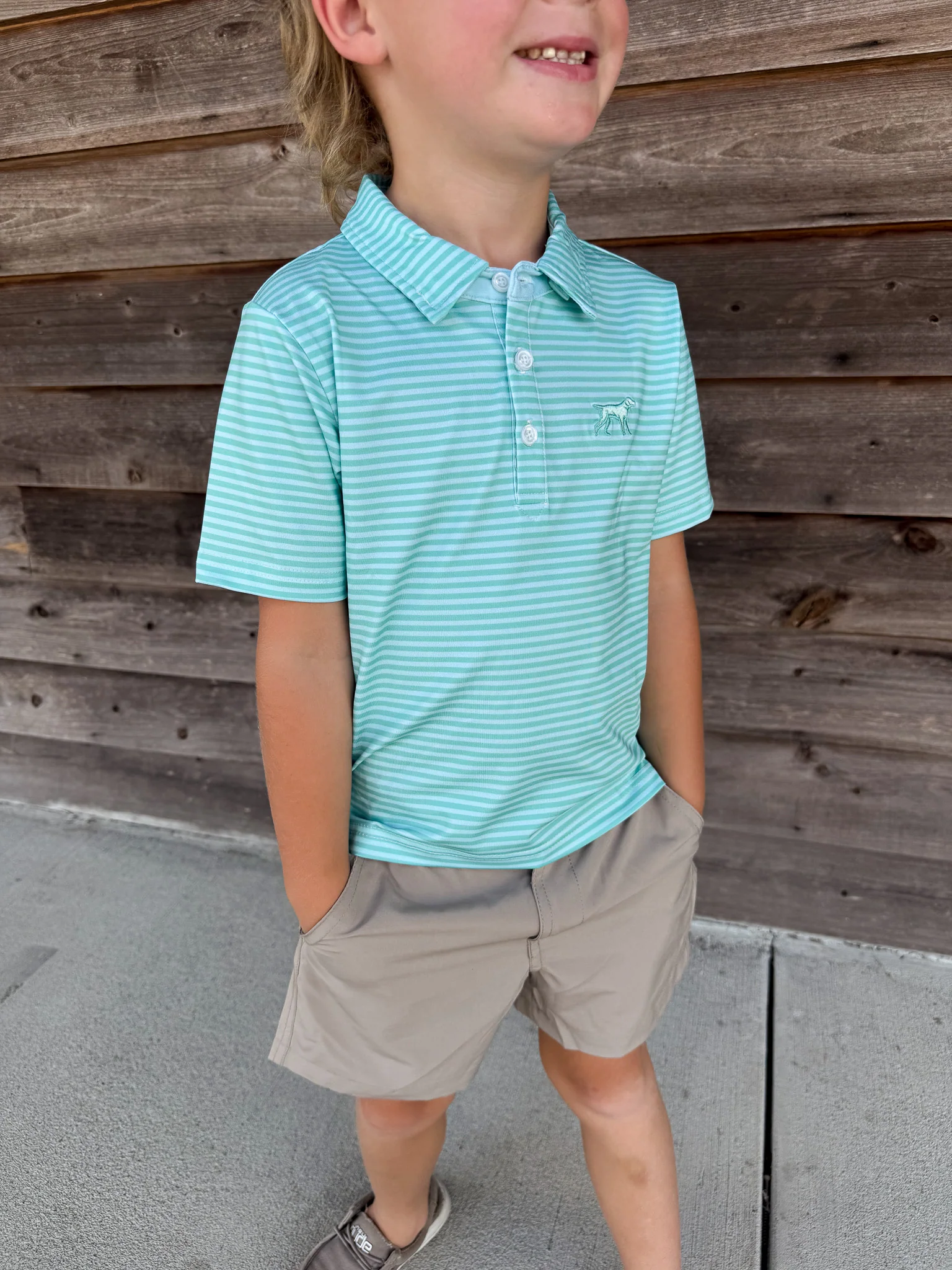 Youth Fieldstone Signature Performance Polo in Seafoam - Image 2