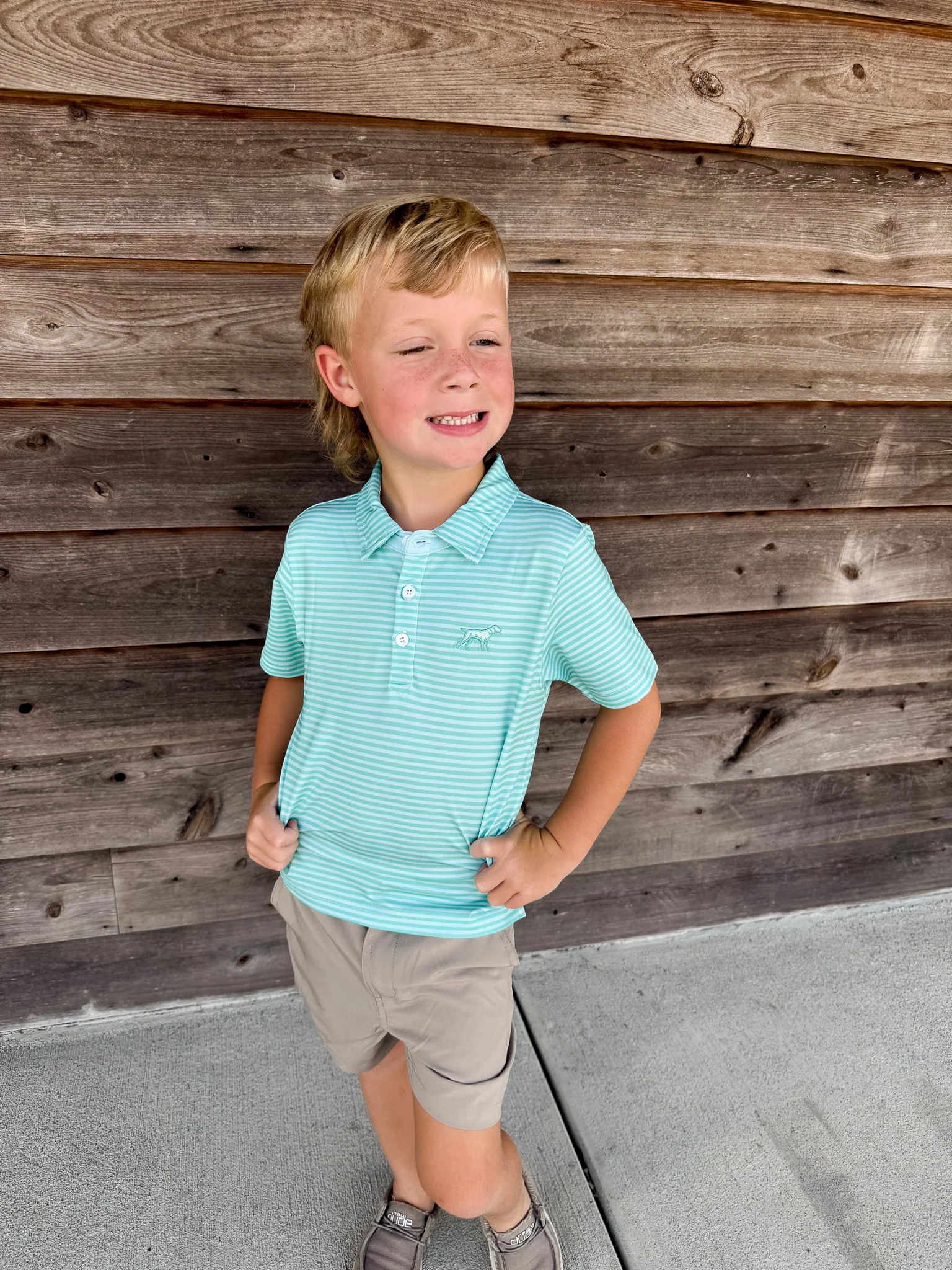 Youth Fieldstone Signature Performance Polo in Seafoam - Image 3