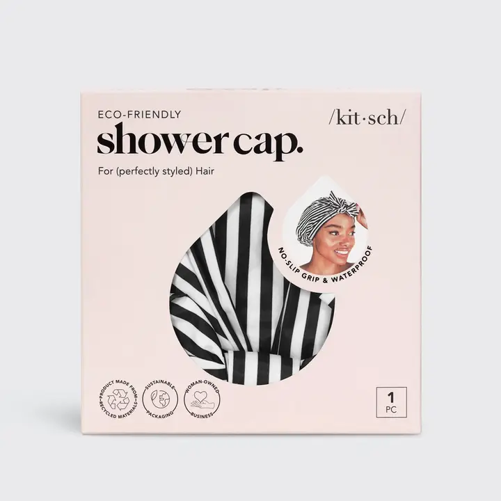 Kitsch Luxury Shower Cap - Stripes - Image 4