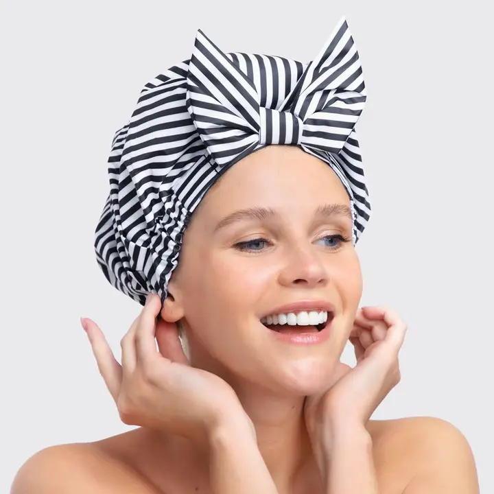 Kitsch Luxury Shower Cap - Stripes - Image 5