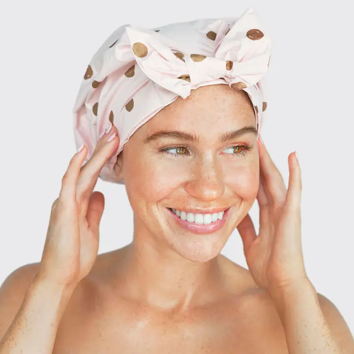 Kitsch Luxury Shower Cap - Blush Dot - Image 2