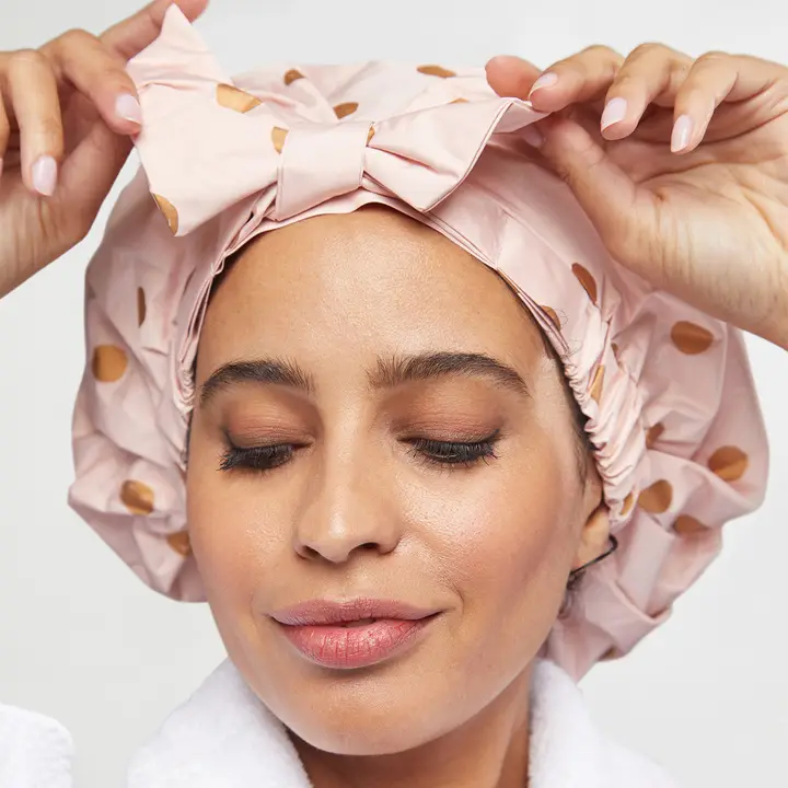 Kitsch Luxury Shower Cap - Blush Dot - Image 5