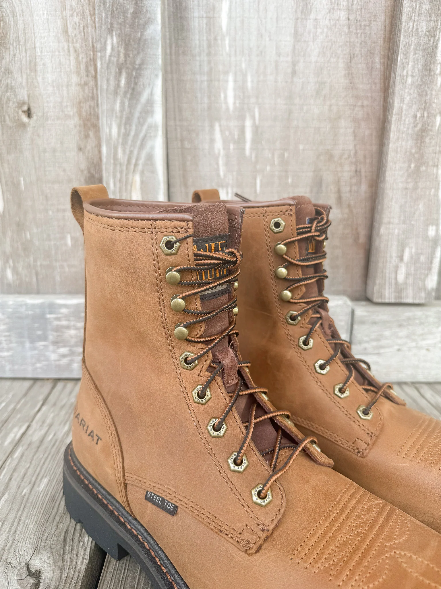 Men's Ariat Cascade 8" Wide Square Toe Steel Toe Work Boot - Image 2
