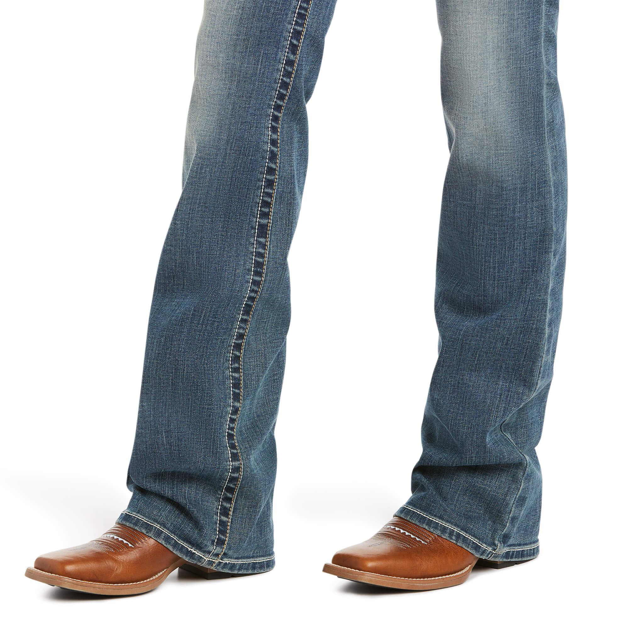 Women's Ariat R.E.A.L. Mid Rise Stretch Whipstitch Boot Cut Jean in Rainstorm - Image 12