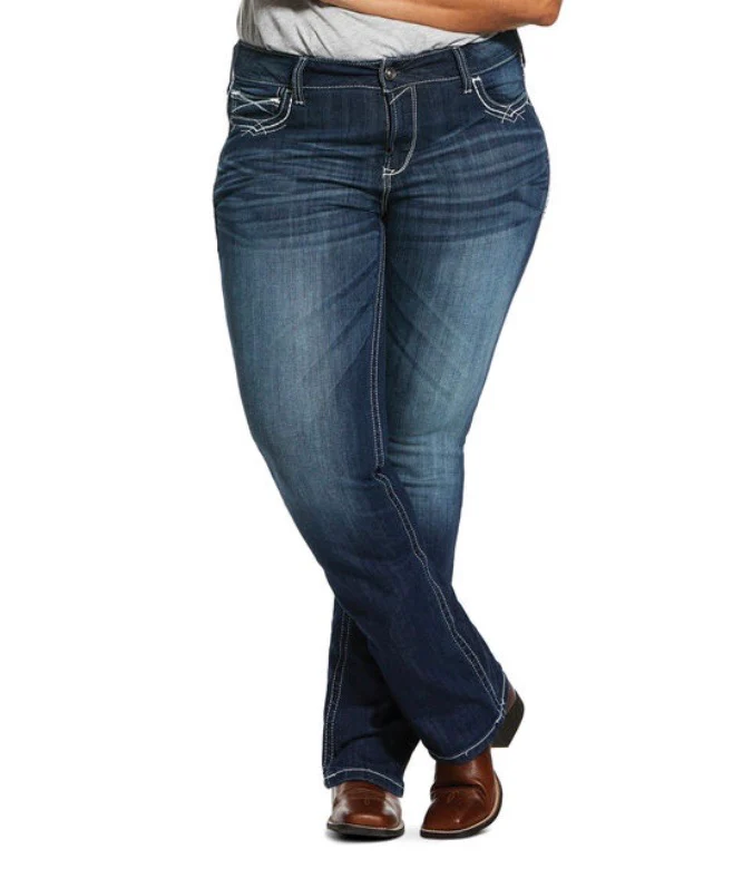 Women's Ariat R.E.A.L. Mid Rise Stretch Entwined Boot Cut Jeans - Image 10