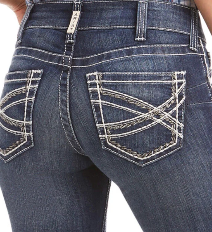 Women's Ariat R.E.A.L. Mid Rise Stretch Entwined Boot Cut Jeans - Image 12