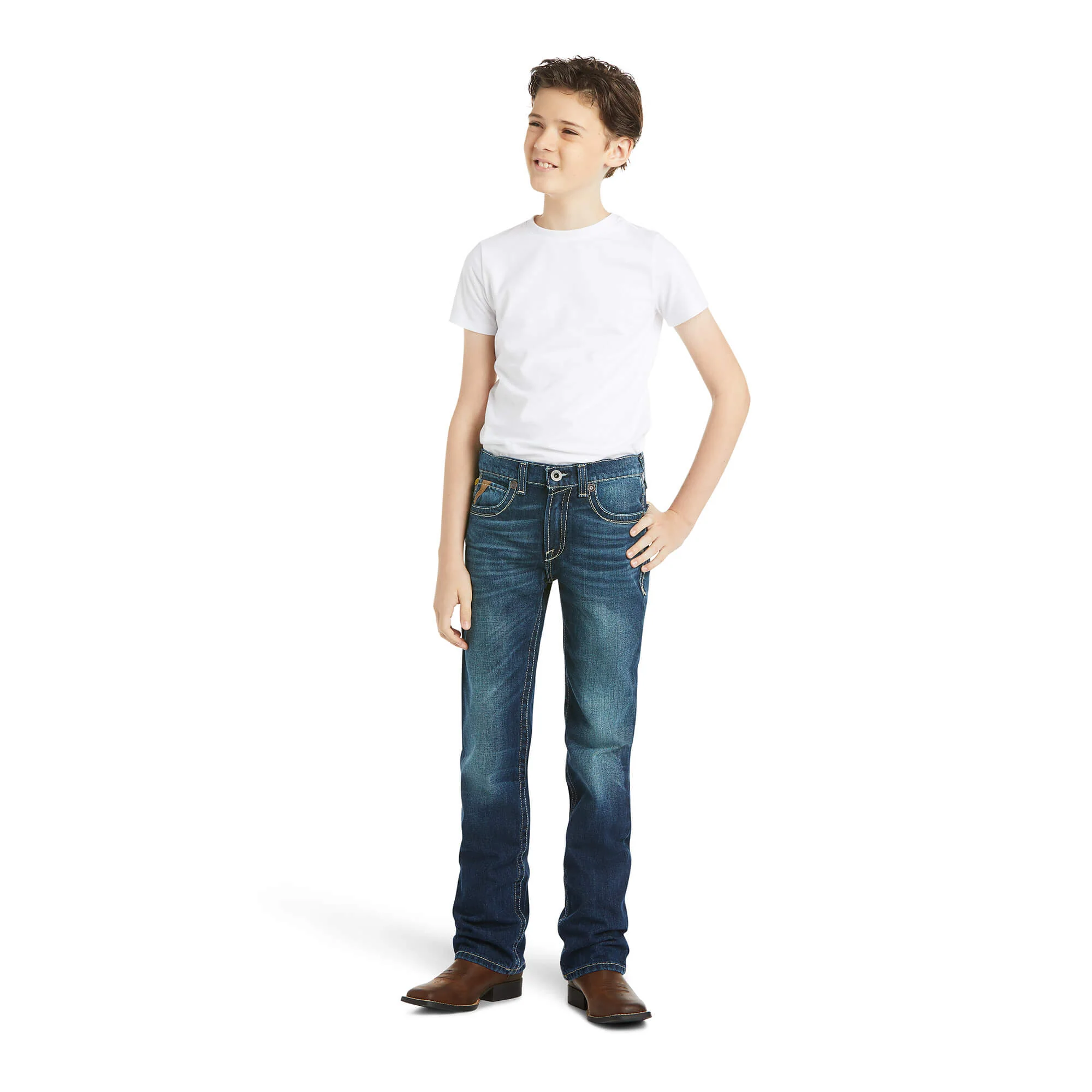 Ariat Boy's B5 Slim Boundary Stackable Straight Leg Jean - Image 6