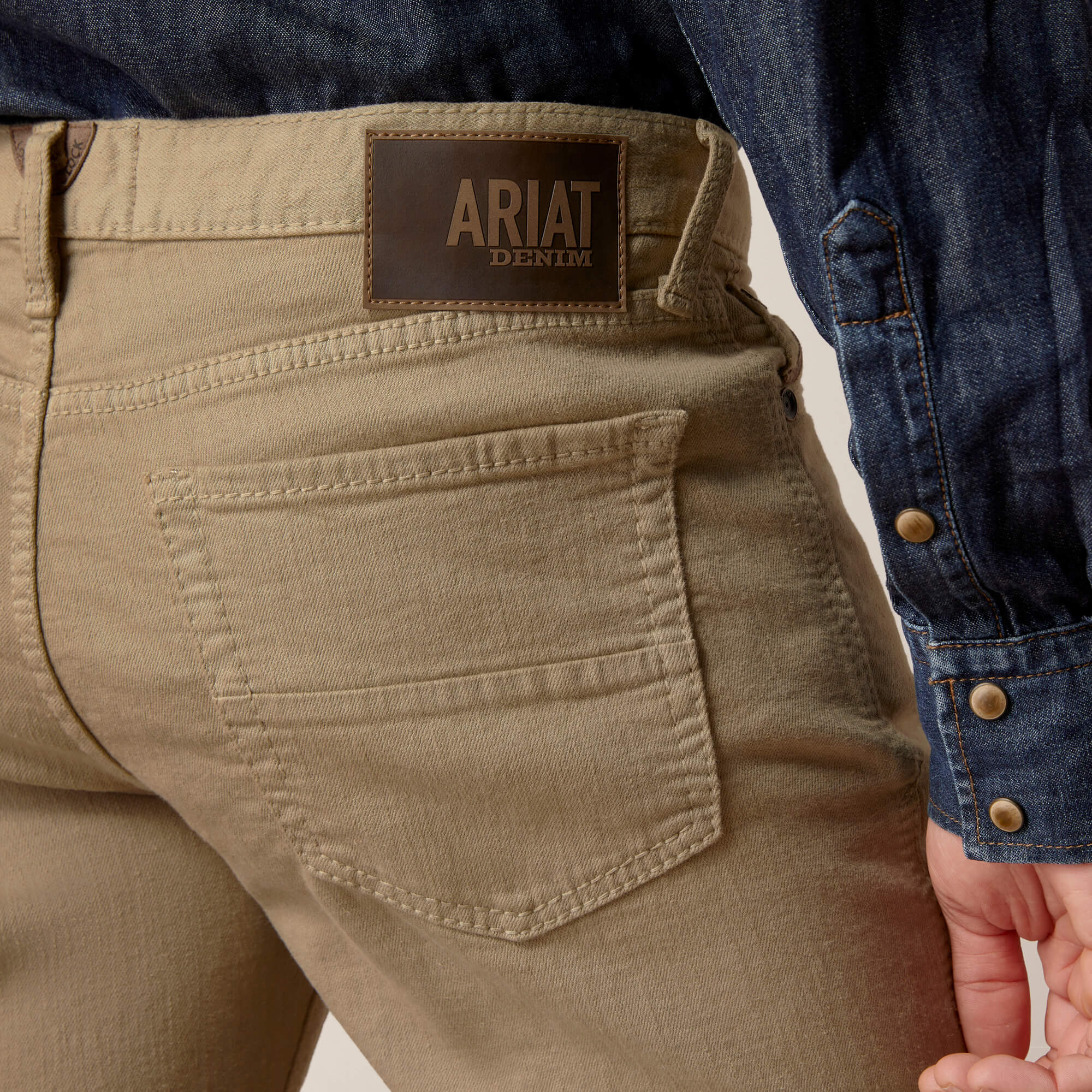 Men's Ariat M7 Grizzly Straight Jean in Dark Khaki - Image 4