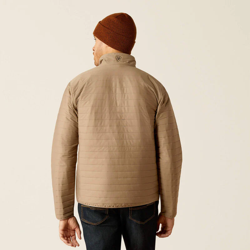 Men's Ariat Wylie Full Zip Jacket in Khaki - Image 4