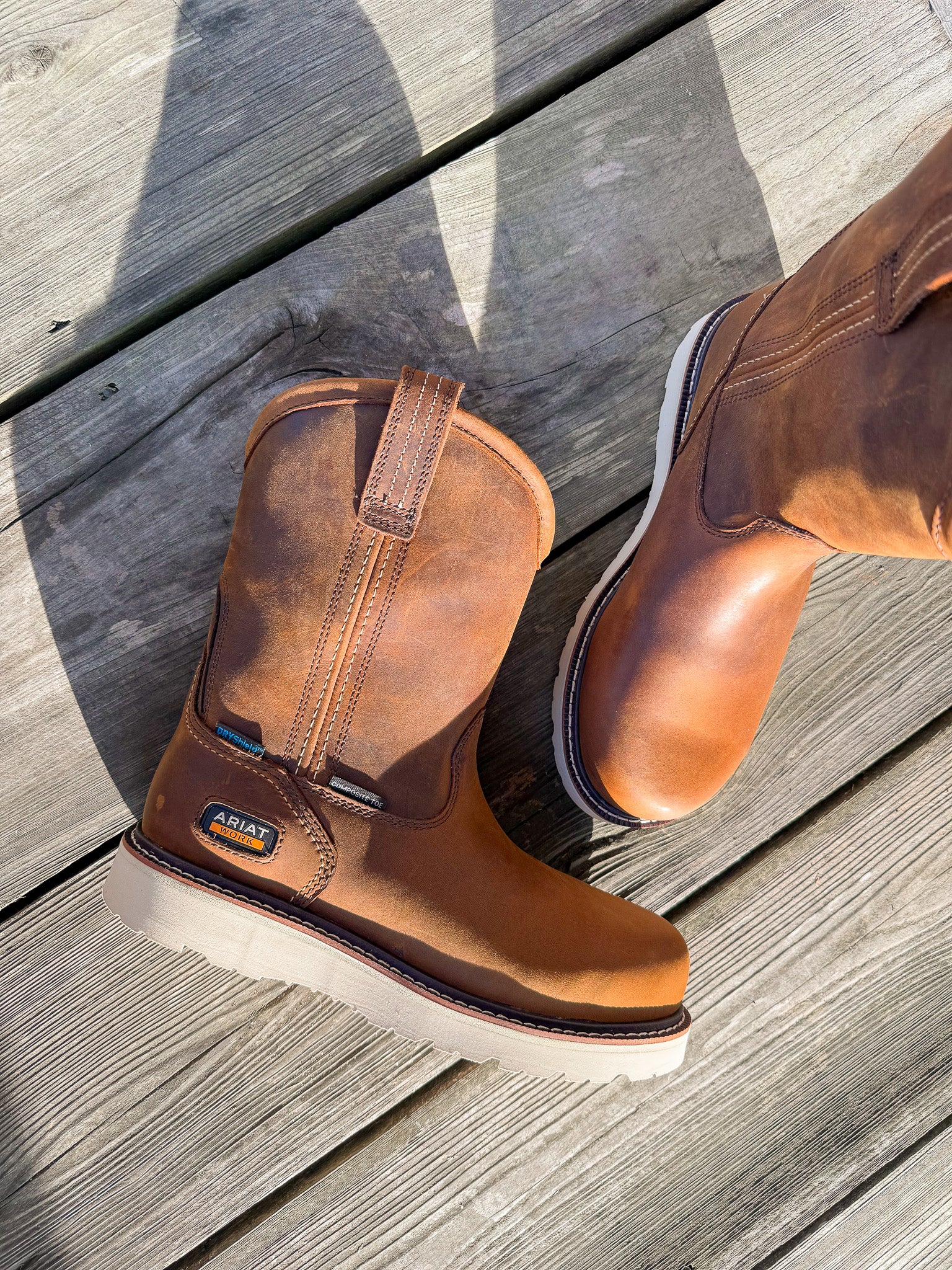 Men's Ariat Rebar Wedge Pull-On Waterproof Composite Toe Work Boot - Image 3
