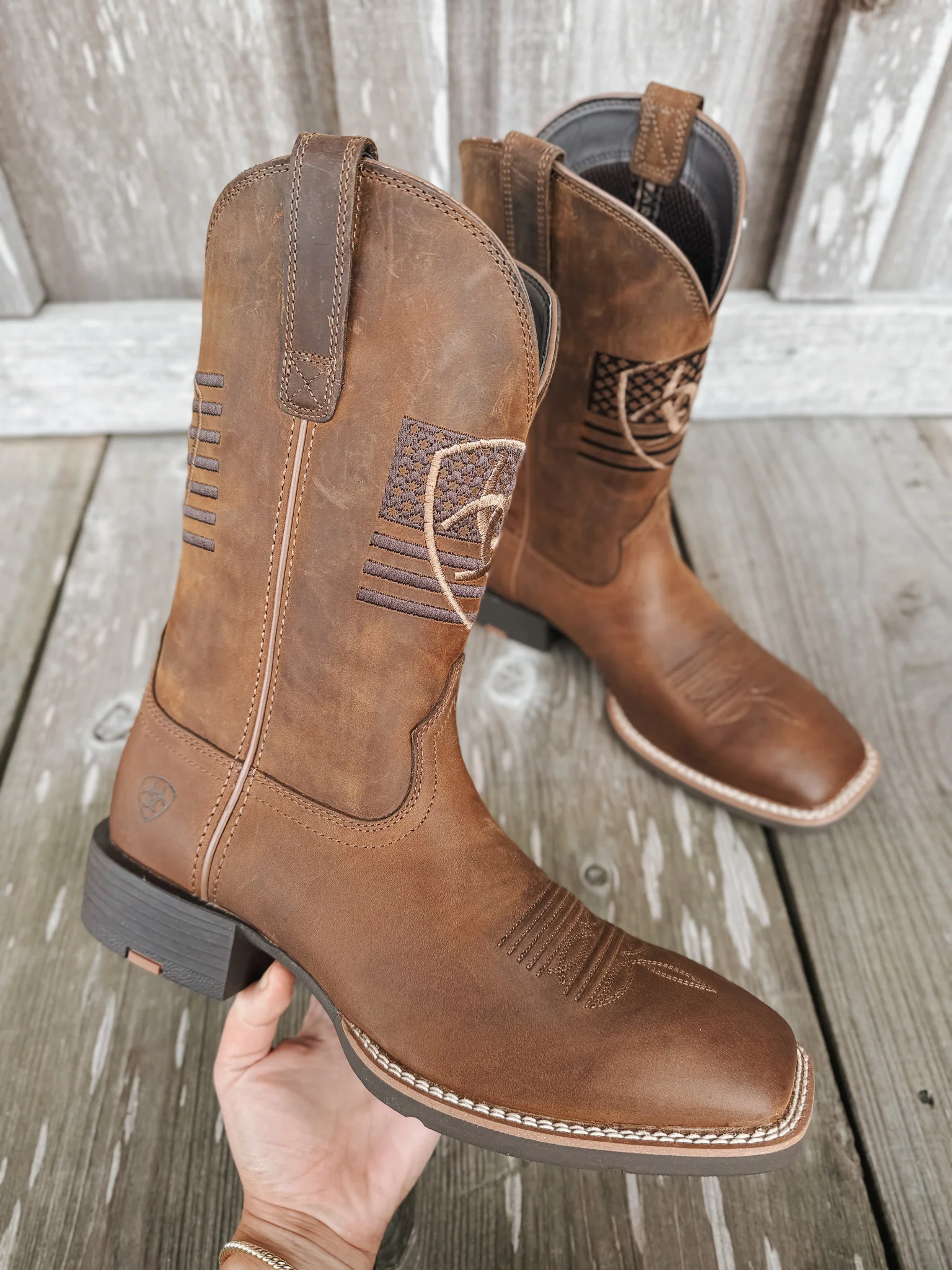 Men's Ariat Freedom Distressed Brown Sport Western Boots - Image 5