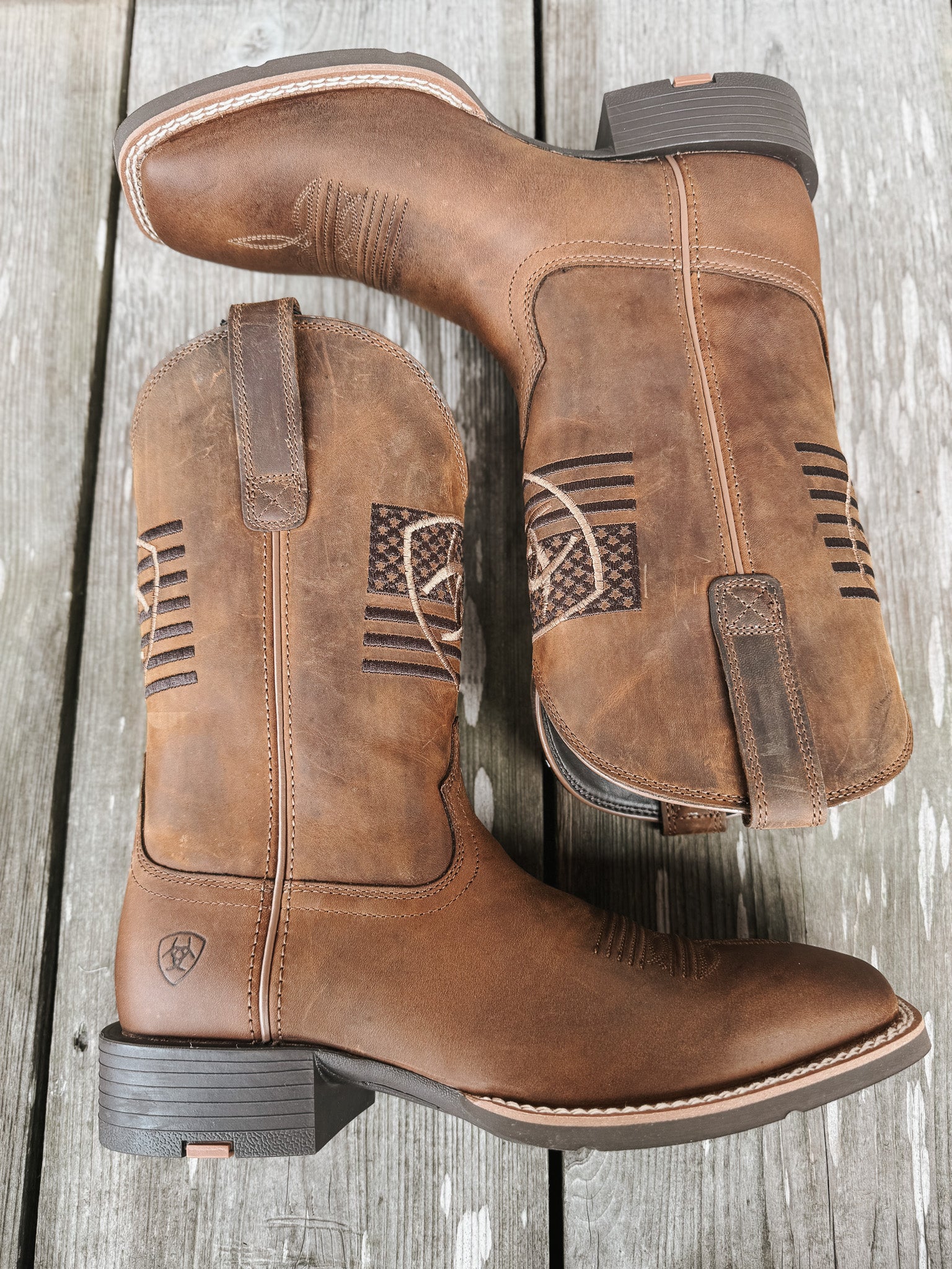 Men's Ariat Freedom Distressed Brown Sport Western Boots - Image 6