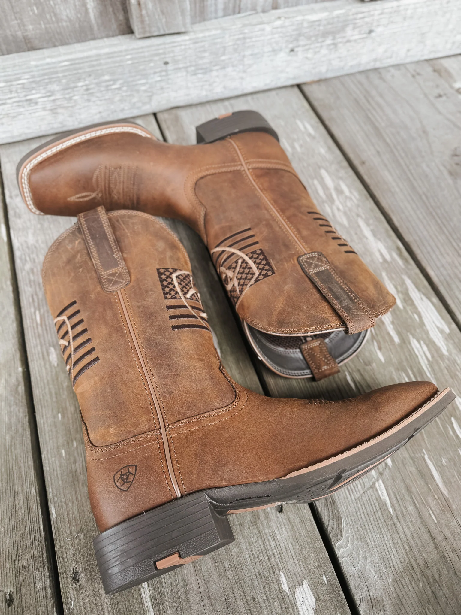 Men's Ariat Freedom Distressed Brown Sport Western Boots - Image 7