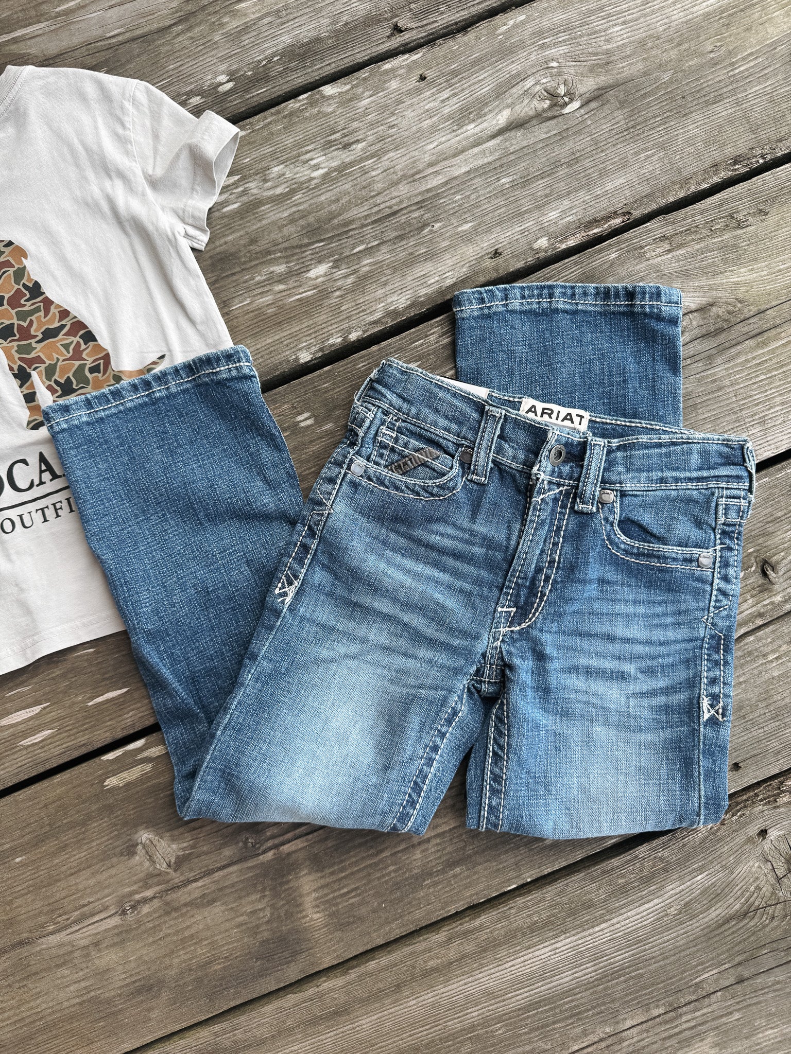 Ariat Boy's B4 Relaxed August Boot Cut Jeans - Image 7