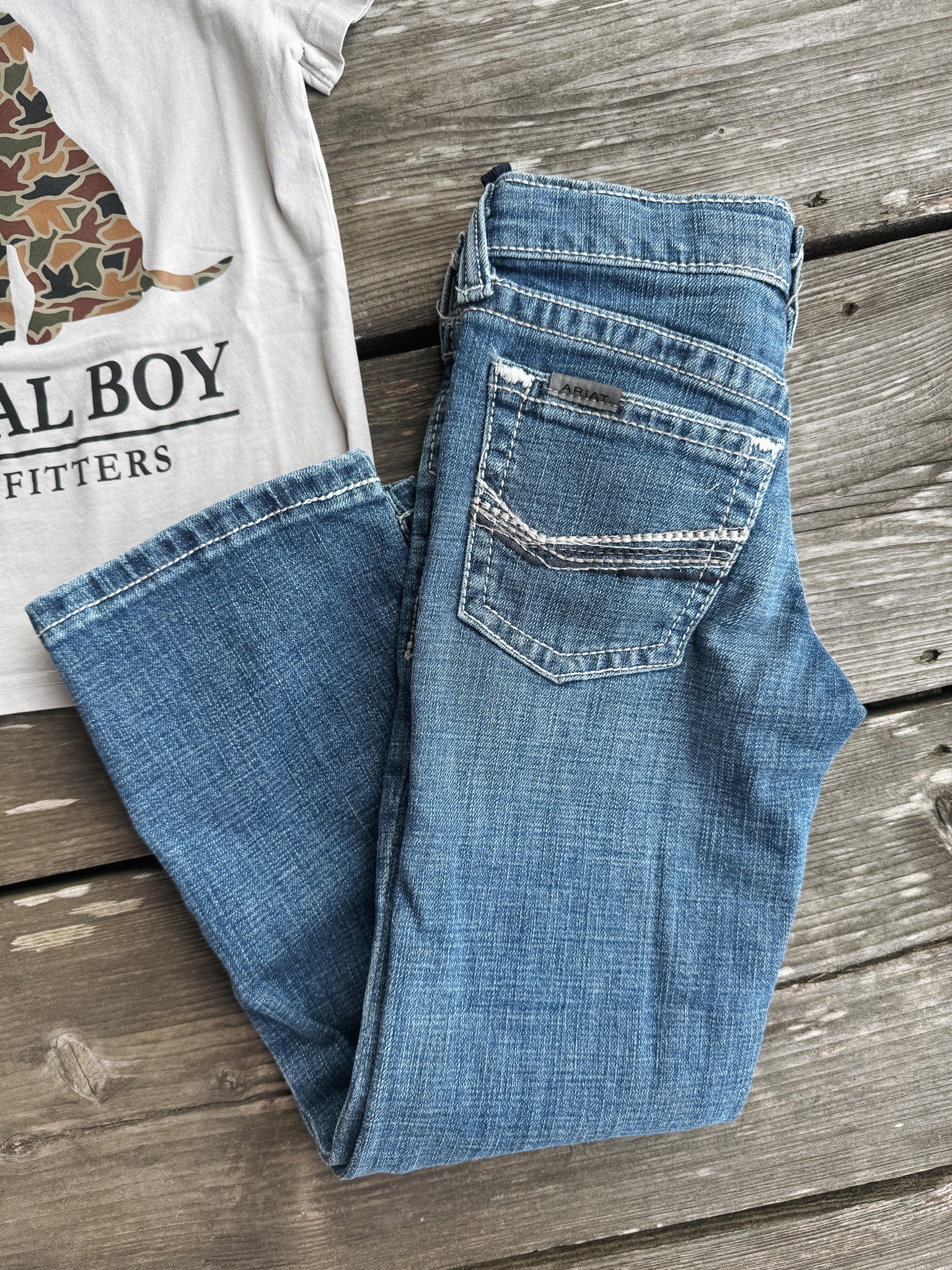 Ariat Boy's B4 Relaxed August Boot Cut Jeans - Image 8