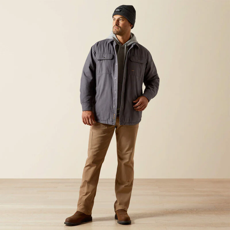 Men's Ariat Rebar Canvas Shirt Jacket - Image 4