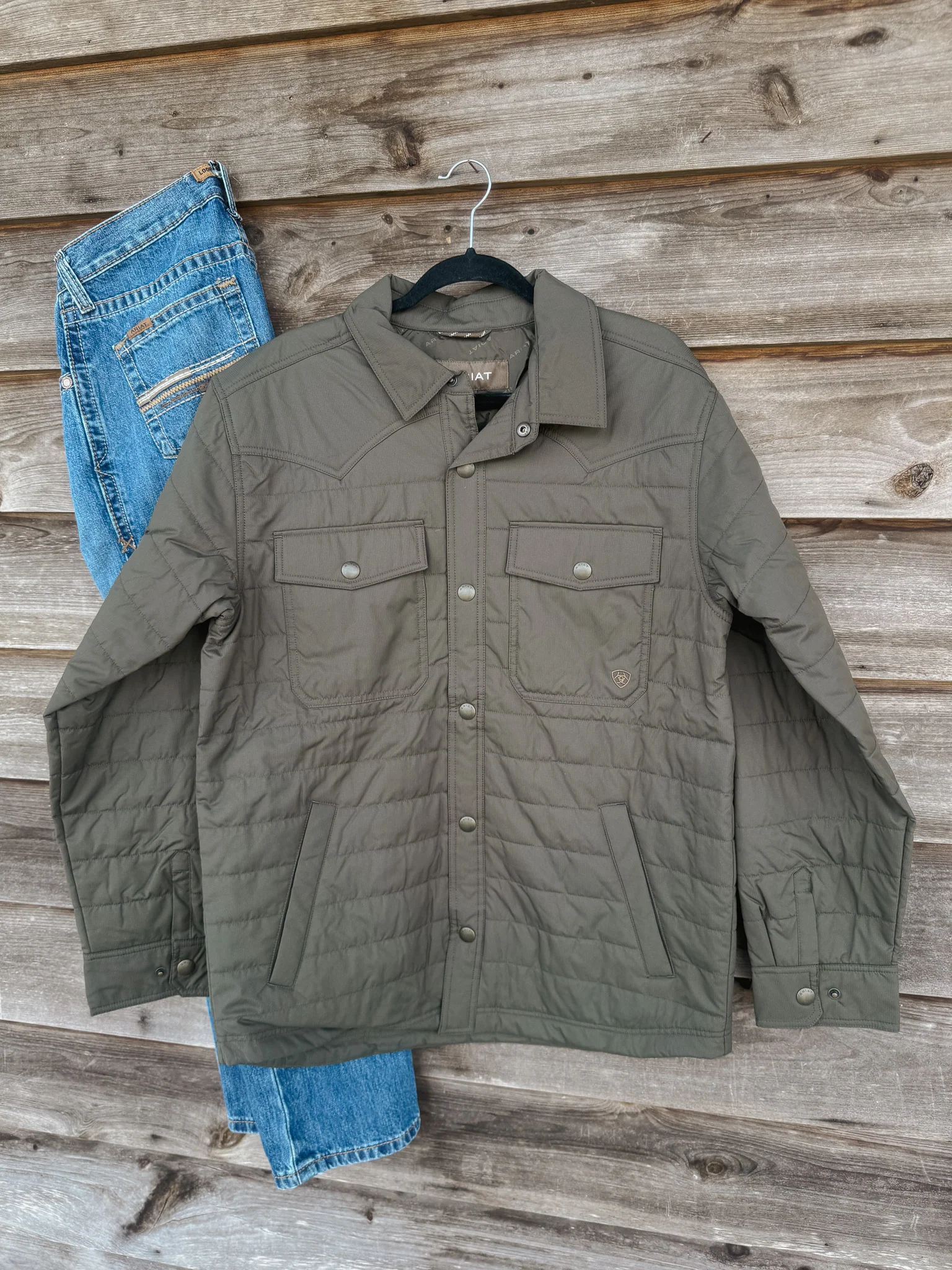 Men's Ariat Quilted Shirt Jacket - Image 2
