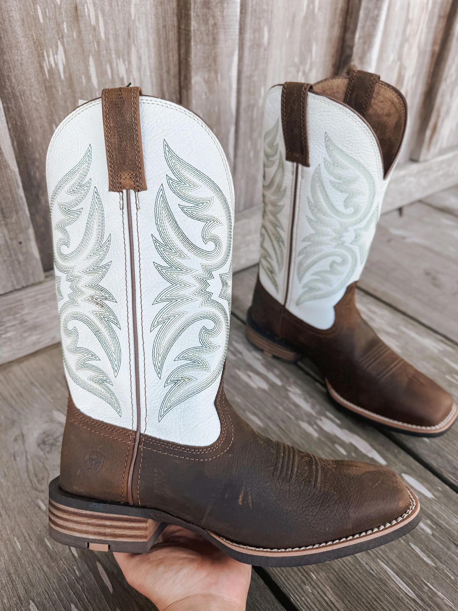 Men's Ariat Ricochet Wide Square Toe Cowboy Boots - Image 3