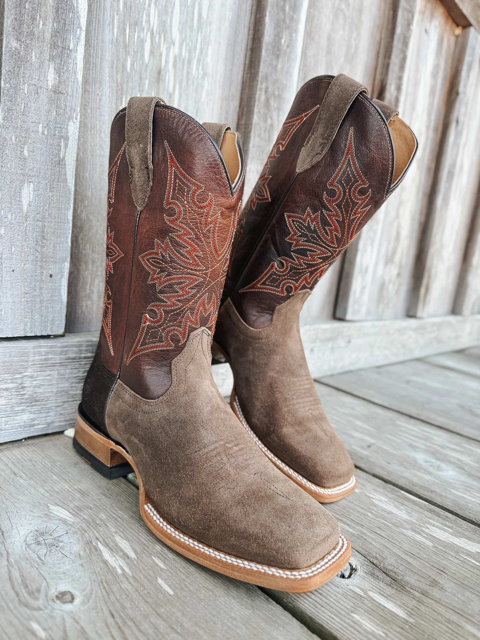 Men's Ariat Circuit Gritty Wide Square Toe Cowboy Boots - Image 3