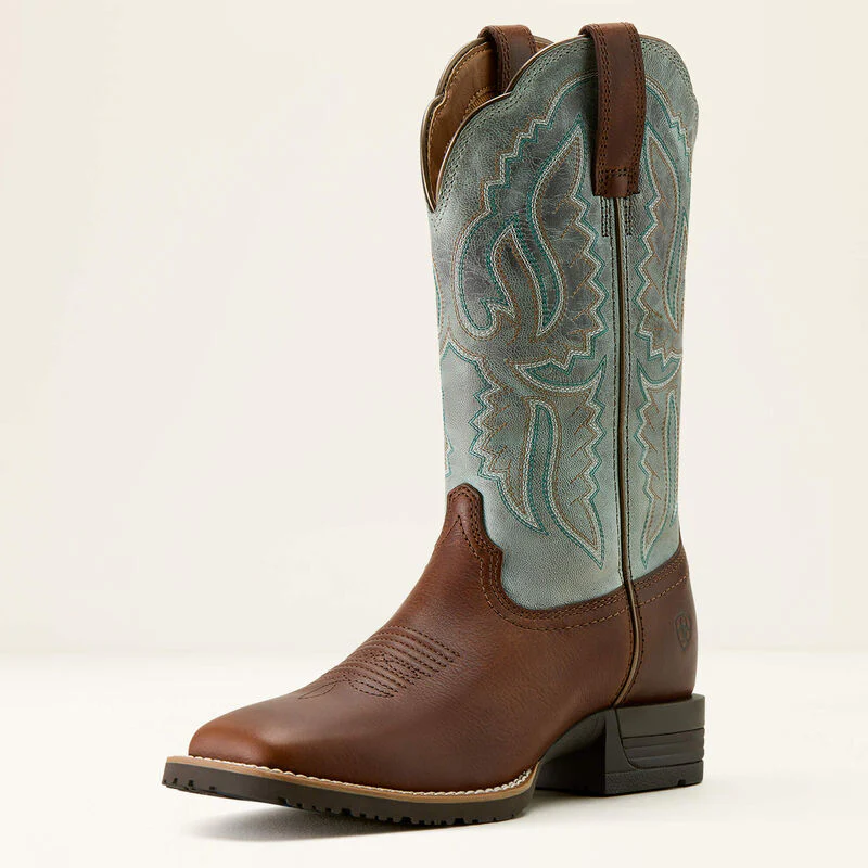 Women's Ariat Hybrid Ranchwork Wide Square Toe Western Boots - Image 2