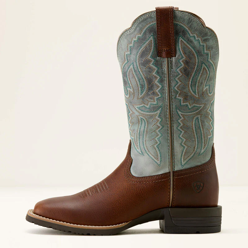 Women's Ariat Hybrid Ranchwork Wide Square Toe Western Boots - Image 3