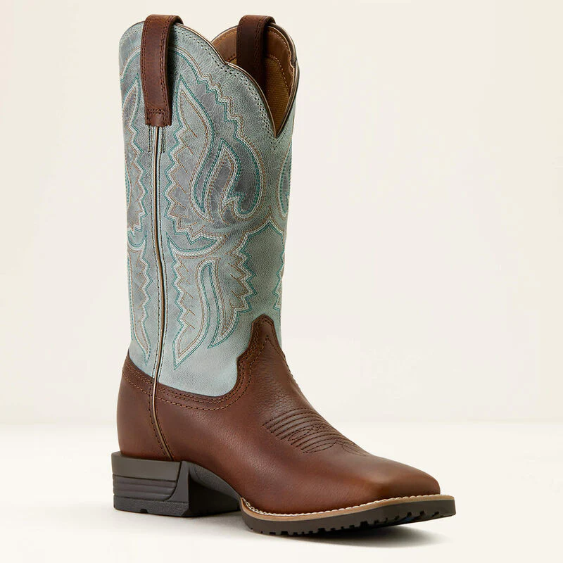 Women's Ariat Hybrid Ranchwork Wide Square Toe Western Boots - Image 7