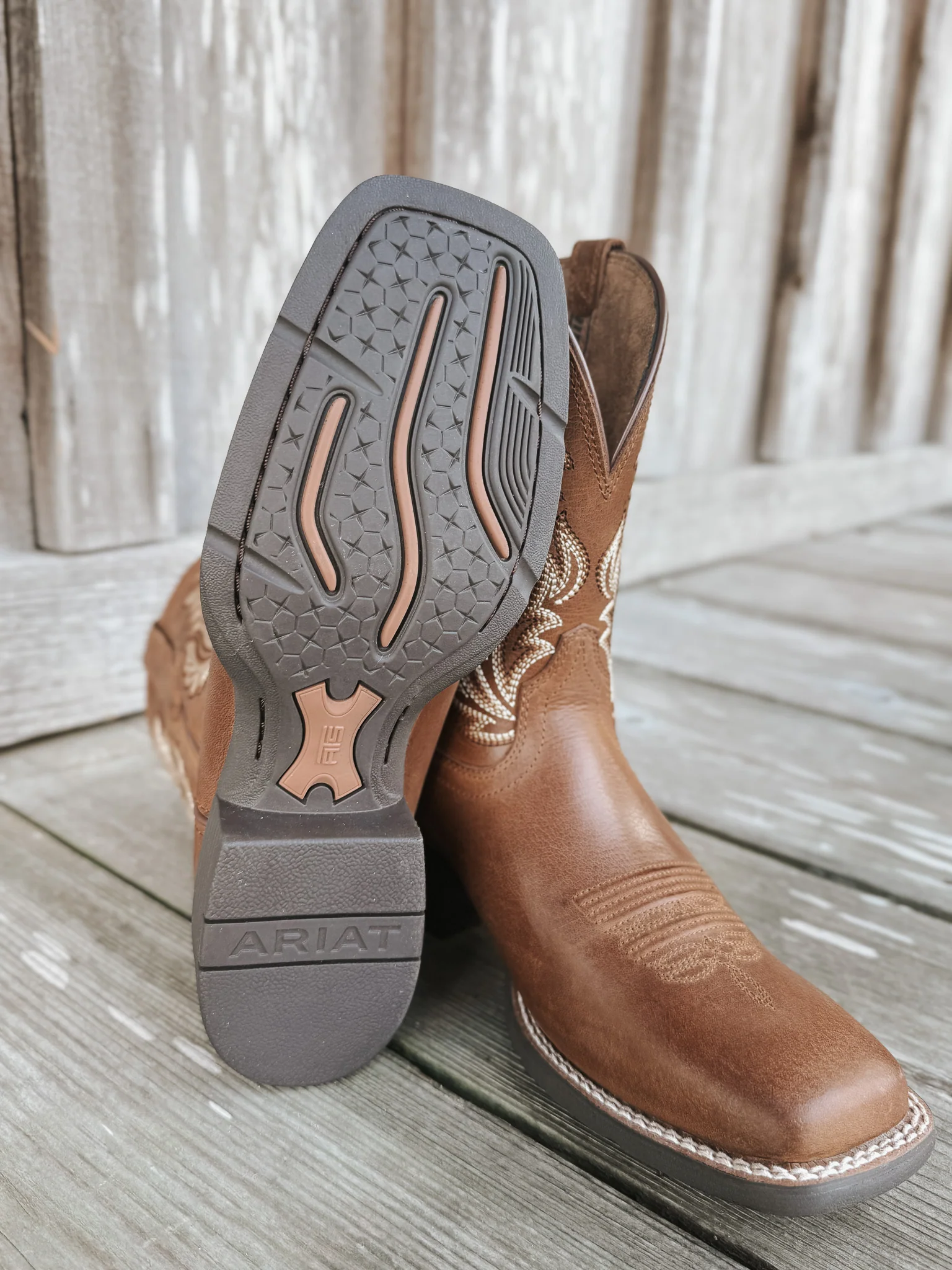 Women's Ariat Round Up Filly Wide Square Toe Western Boots - Image 2