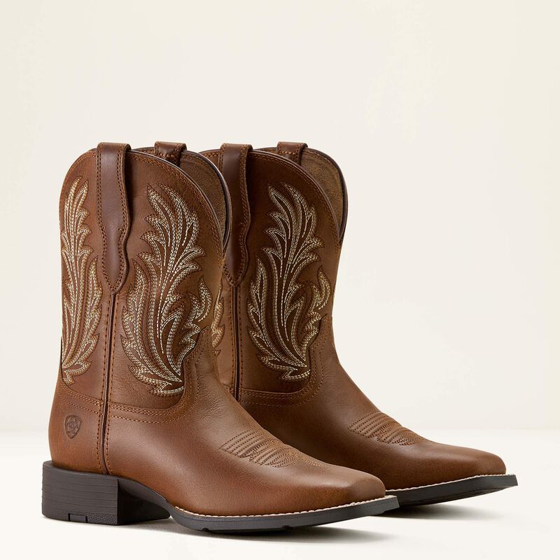 Women's Ariat Round Up Filly Wide Square Toe Western Boots - Image 5