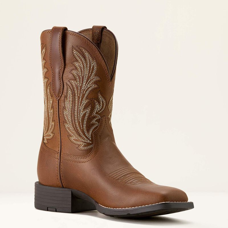 Women's Ariat Round Up Filly Wide Square Toe Western Boots - Image 6