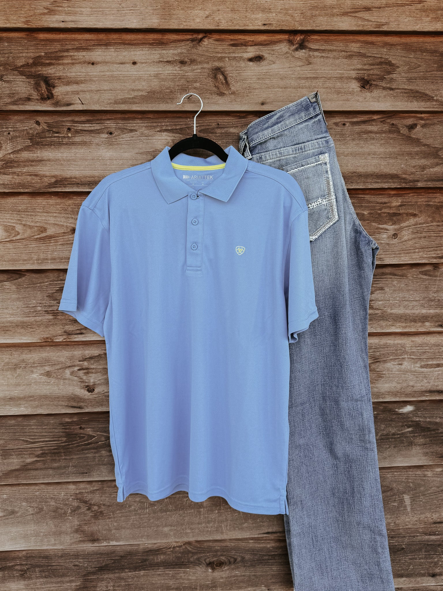 Men's Ariat TEK Polo in Blissful Blue - Image 3
