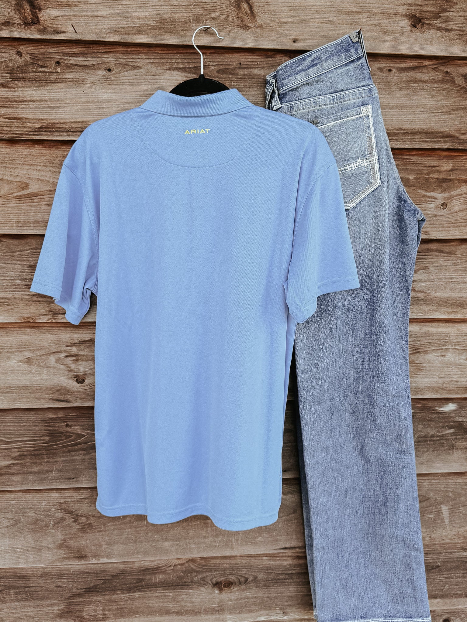 Men's Ariat TEK Polo in Blissful Blue - Image 6