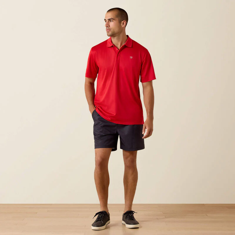 Men's Ariat TEK Polo in Scarlet - Image 3