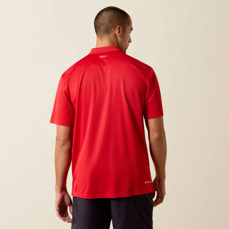 Men's Ariat TEK Polo in Scarlet - Image 4