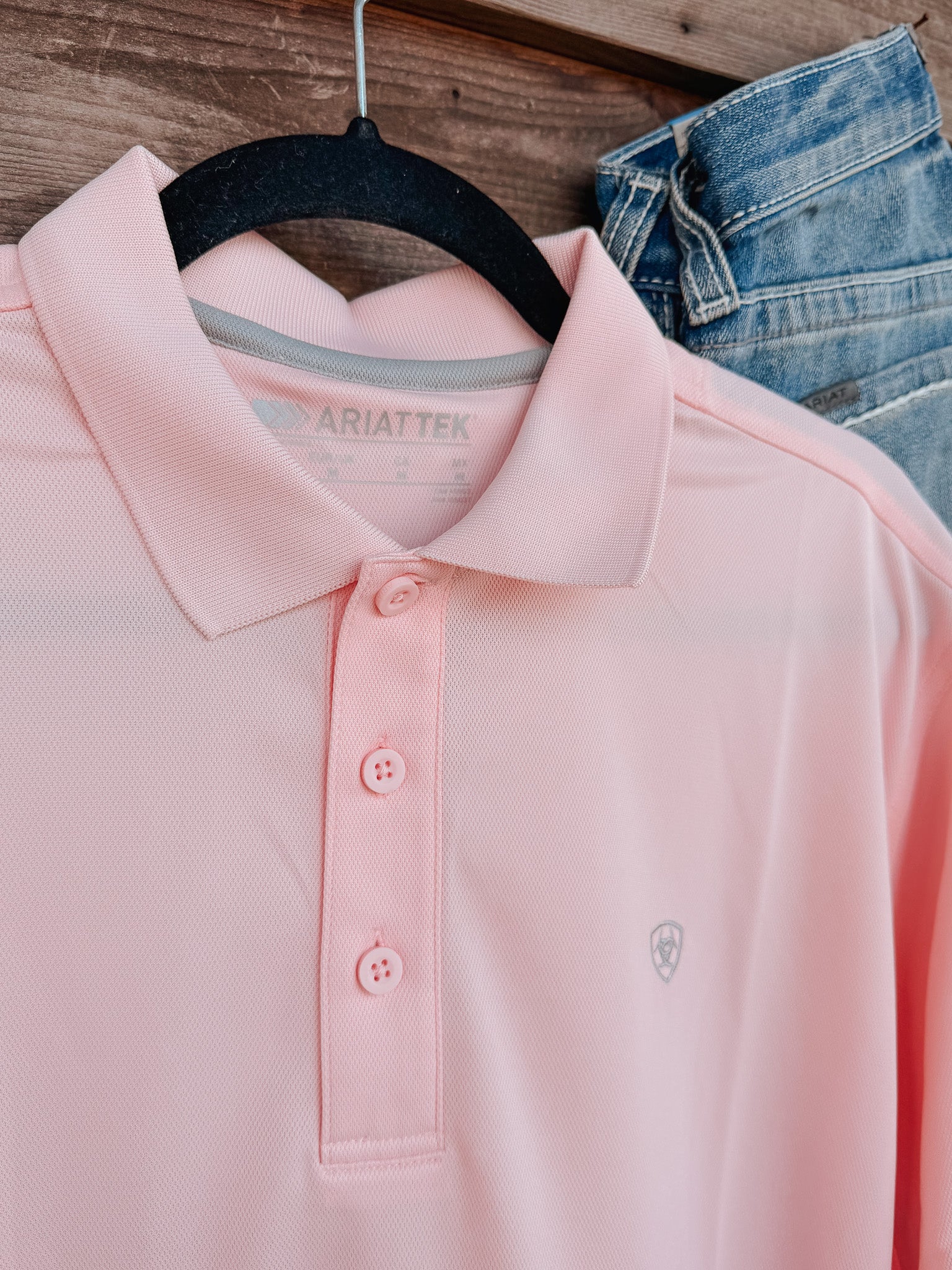 Men's Ariat TEK Polo in Icy Pink - Image 4