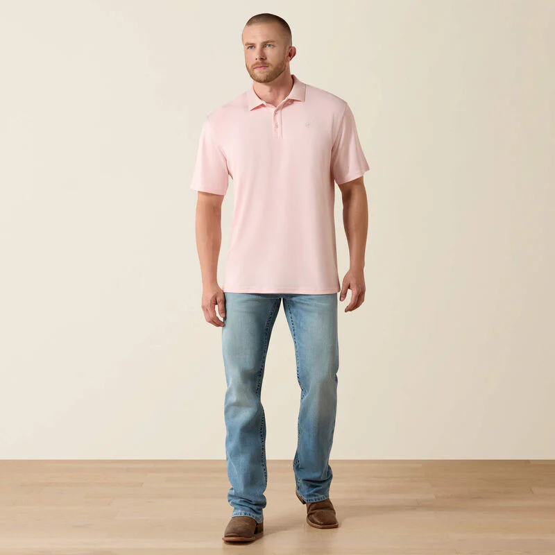Men's Ariat TEK Polo in Icy Pink - Image 6