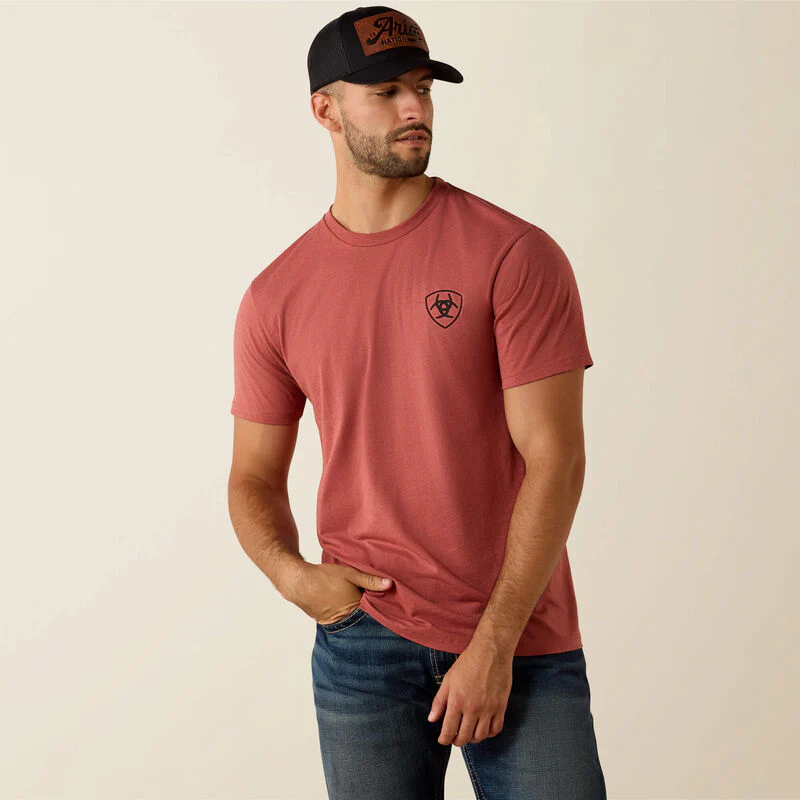 Ariat Men's Banner Badge T-Shirt in Red Clay - Image 2