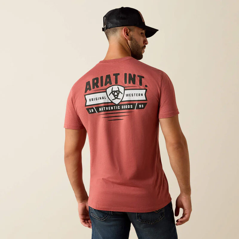 Ariat Men's Banner Badge T-Shirt in Red Clay - Image 3