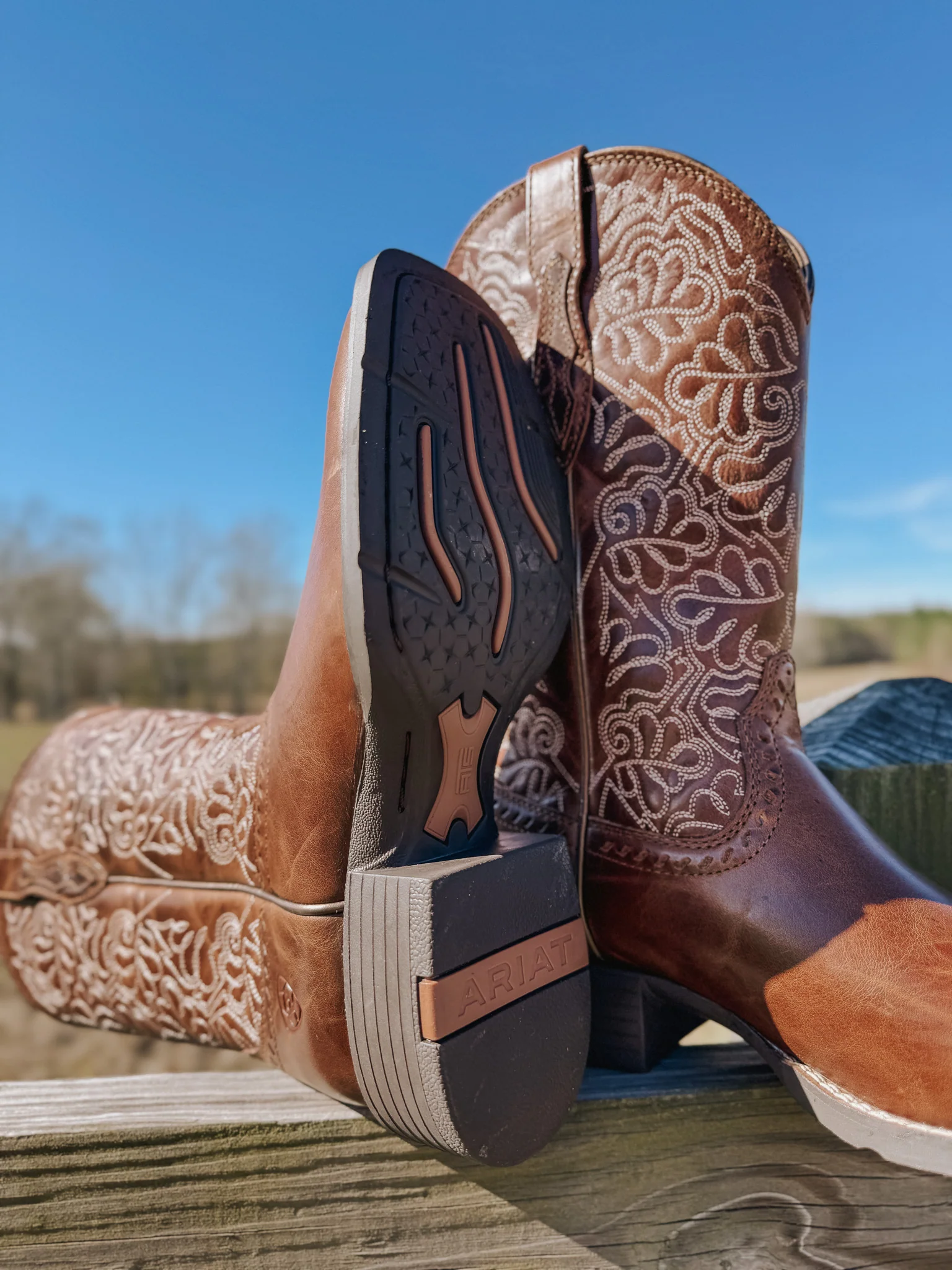 Ariat Women's Round Up Remuda Wide Square Toe Western Boots - Image 7