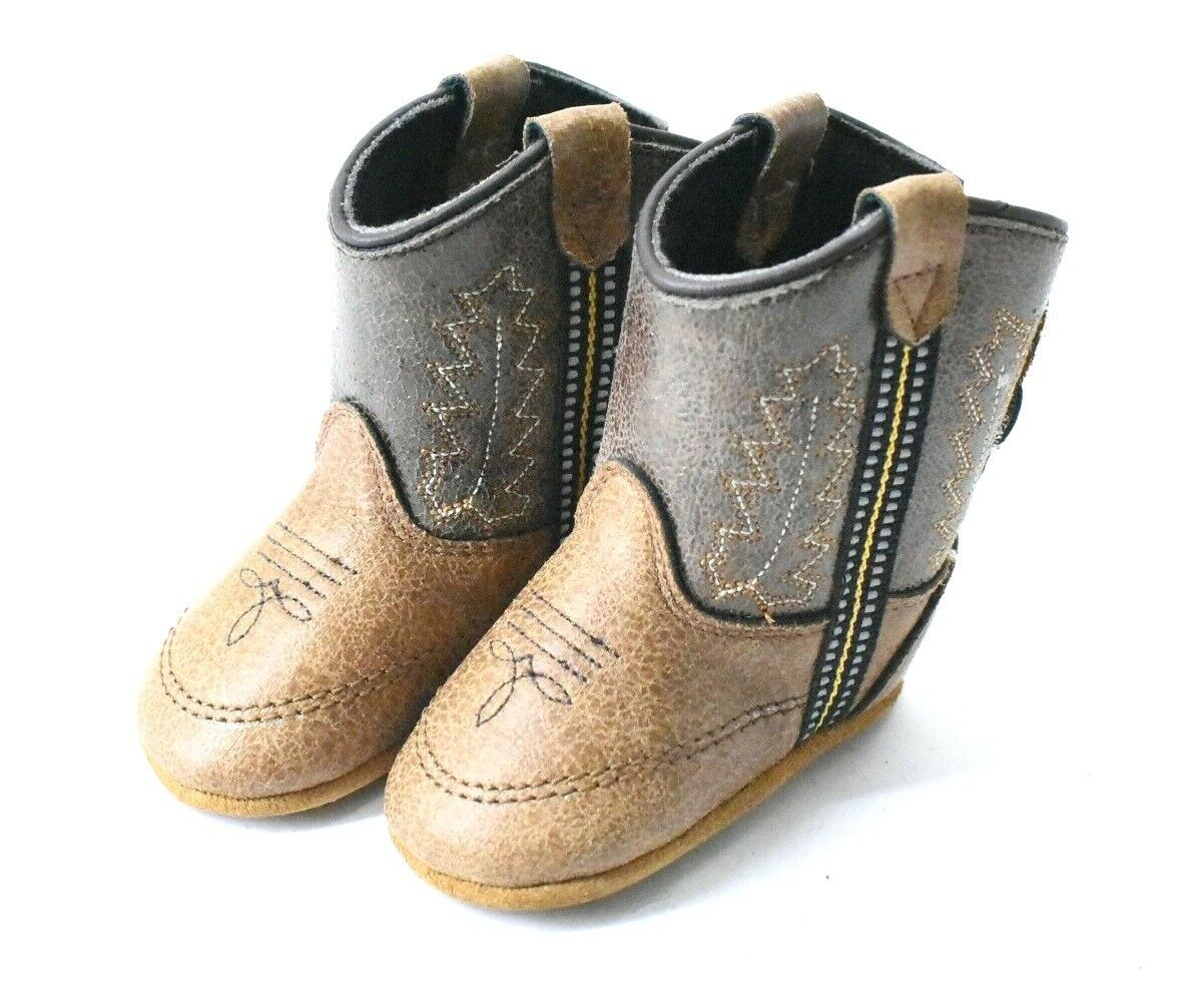 Old West Infant Tan Vintage Crackle Boot - Image 2