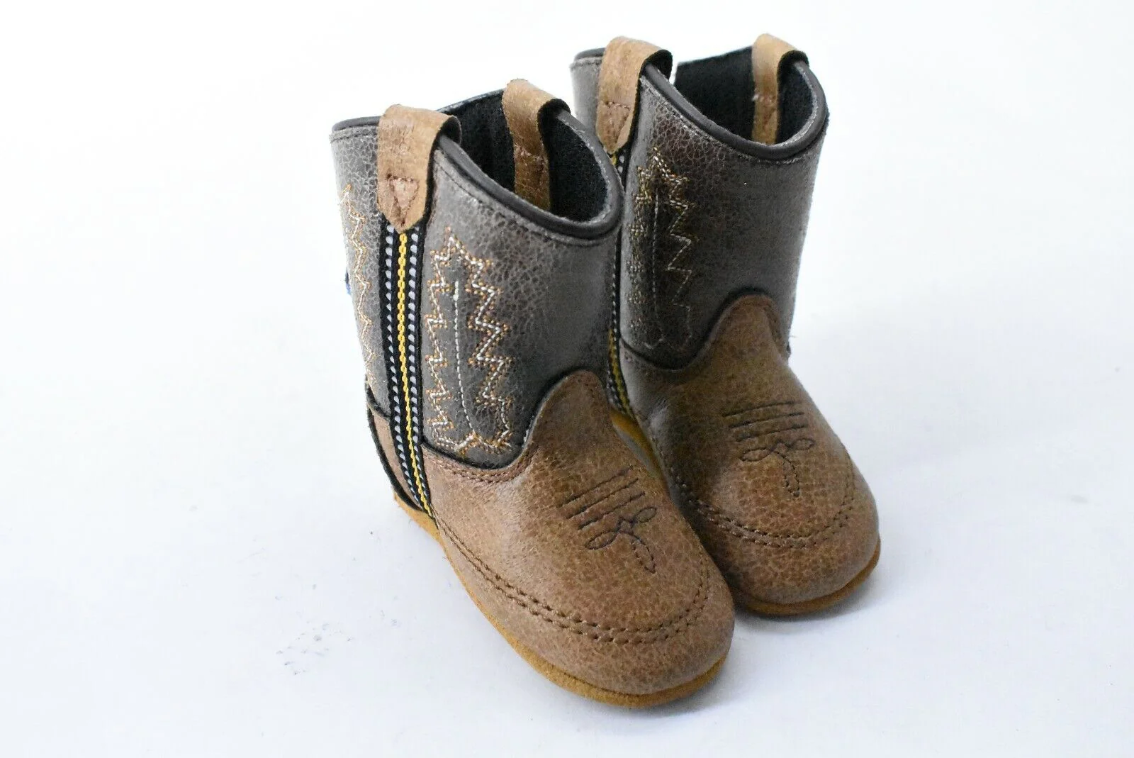 Old West Infant Tan Vintage Crackle Boot - Image 4