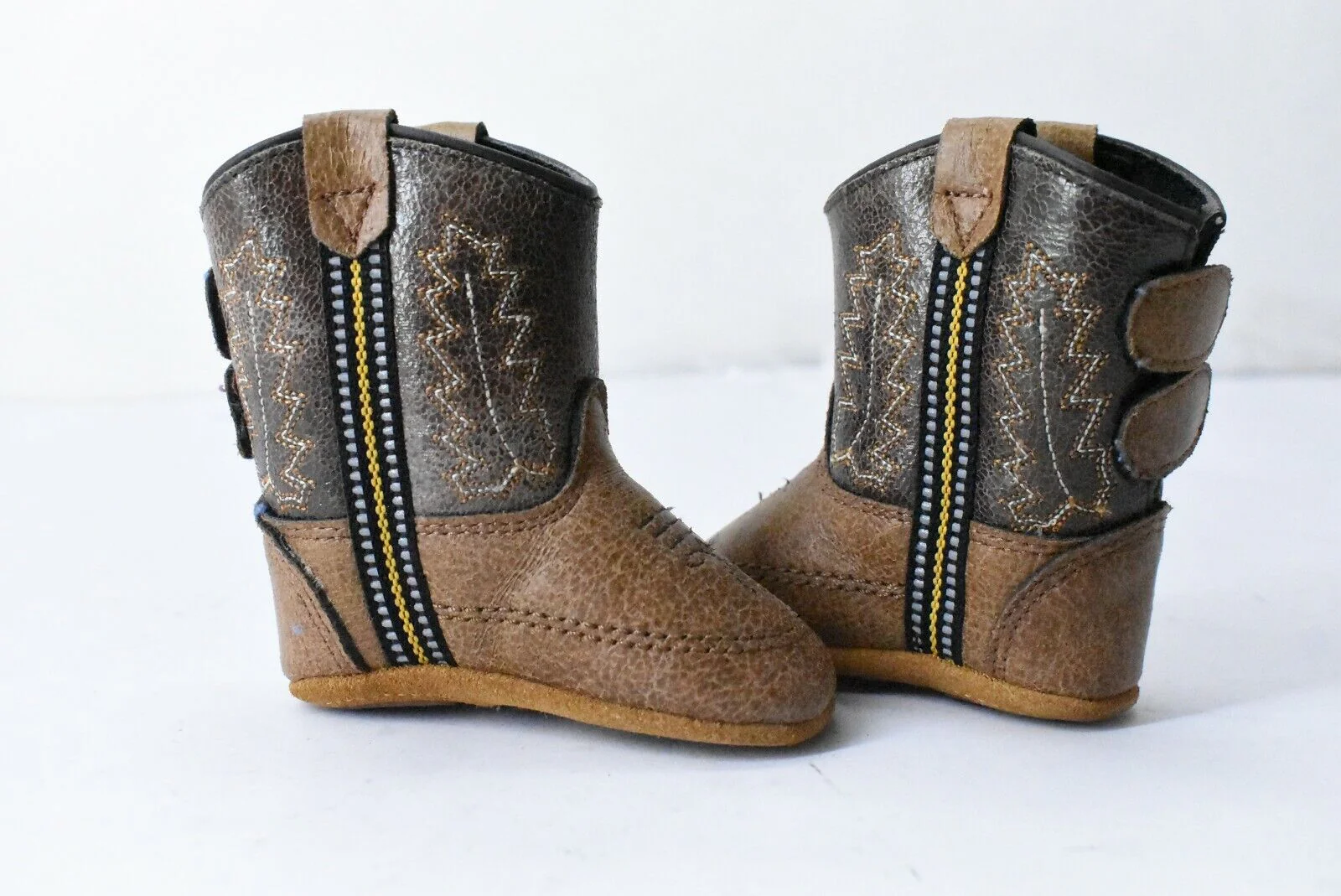 Old West Infant Tan Vintage Crackle Boot - Image 7