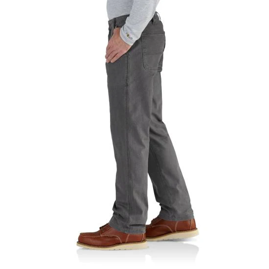 MEN'S CARHARTT RUGGED FLEX RELAXED FIT CANVAS WORK PANT IN GRAVEL - Image 5