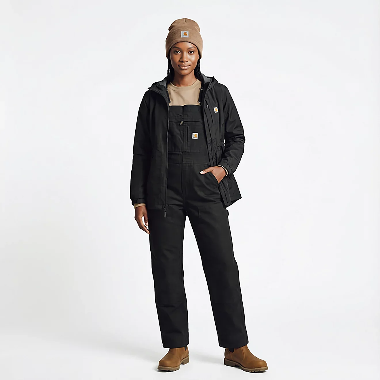 Carhartt Women's Rain Defender Relaxed Fit Lightweight Coat in Black - Image 7