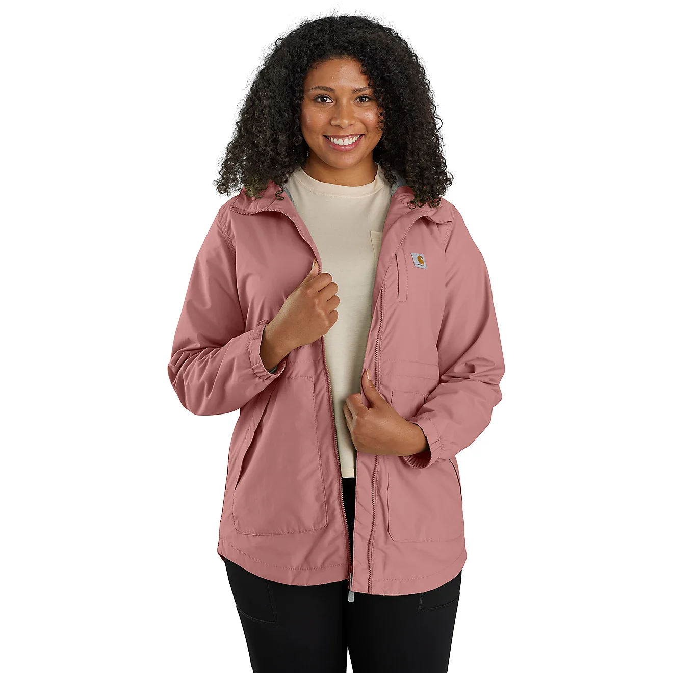 Carhartt Women's Rain Defender Relaxed Fit Lightweight Coat in Rose - Image 2
