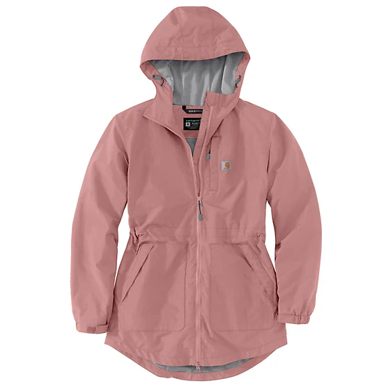 Carhartt Women's Rain Defender Relaxed Fit Lightweight Coat in Rose - Image 4