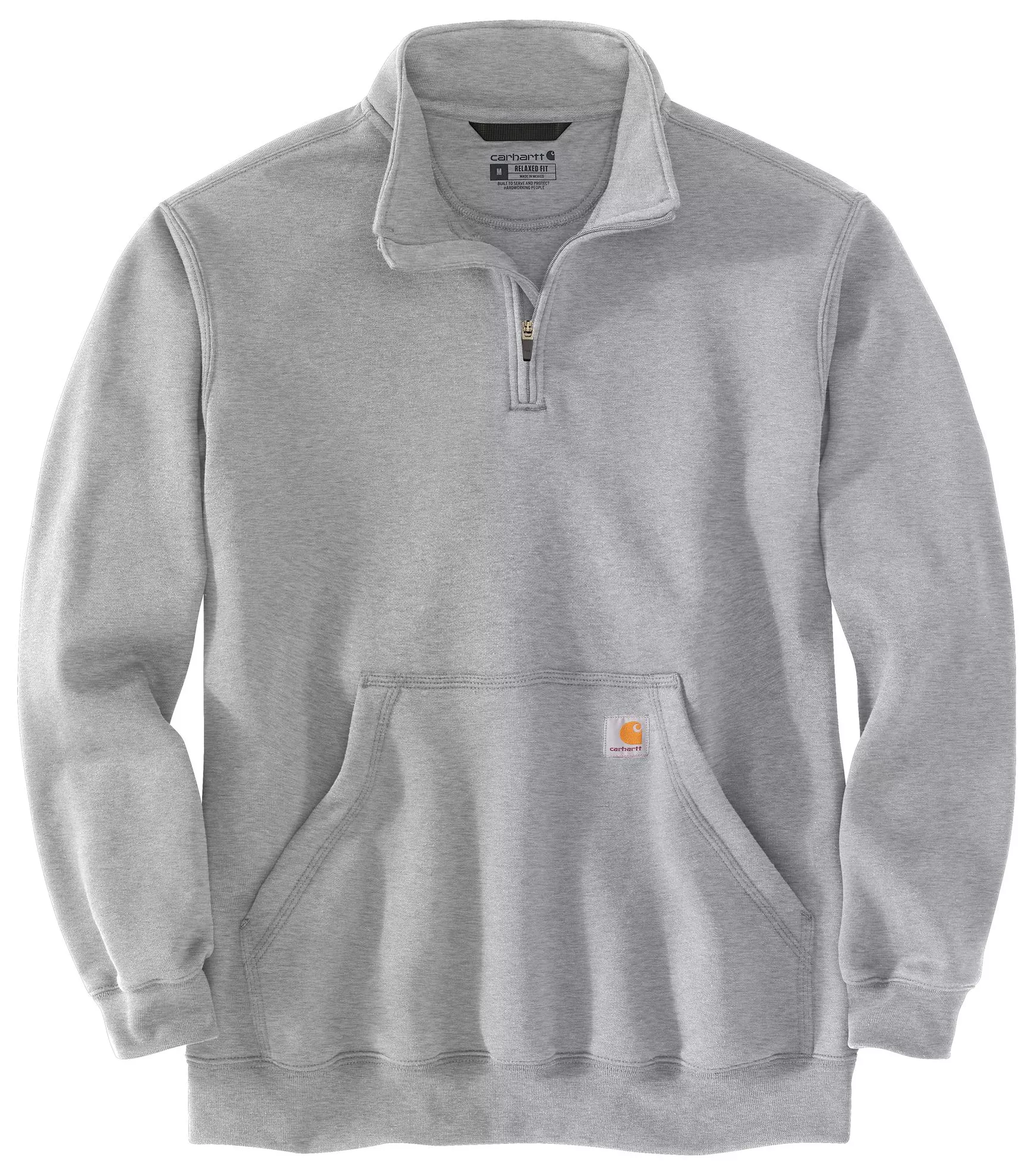 Carhartt Midweight 1/4 Zip Sweatshirt - Heather Grey - Image 6