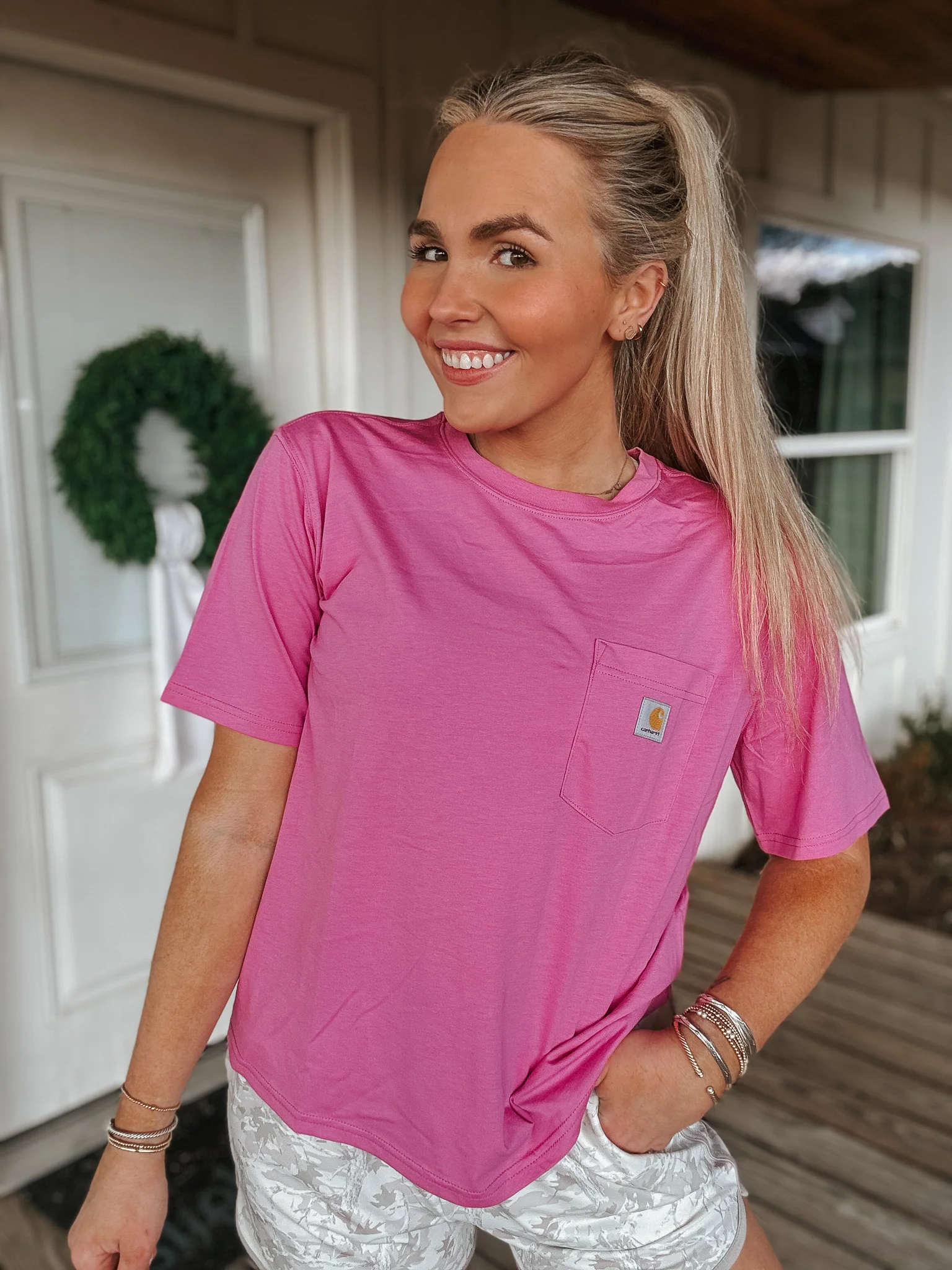 Carhartt Women's TENCEL™ Fiber Series Loose Tee - Fuchsia - Image 6