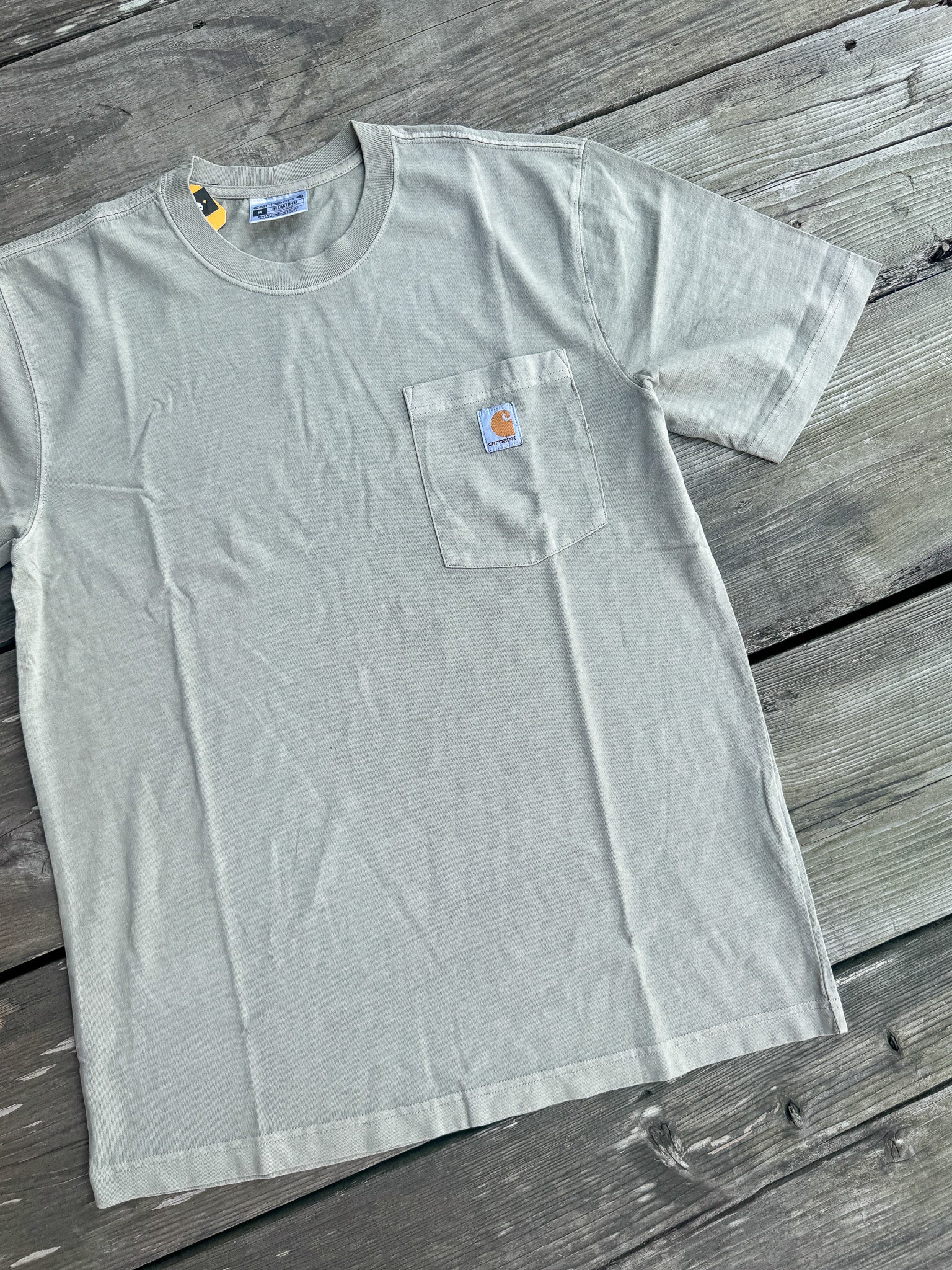 Carhartt Re-Engineered Relaxed Fit Lightweight Garment Dyed T-Shirt in Greige - Image 3