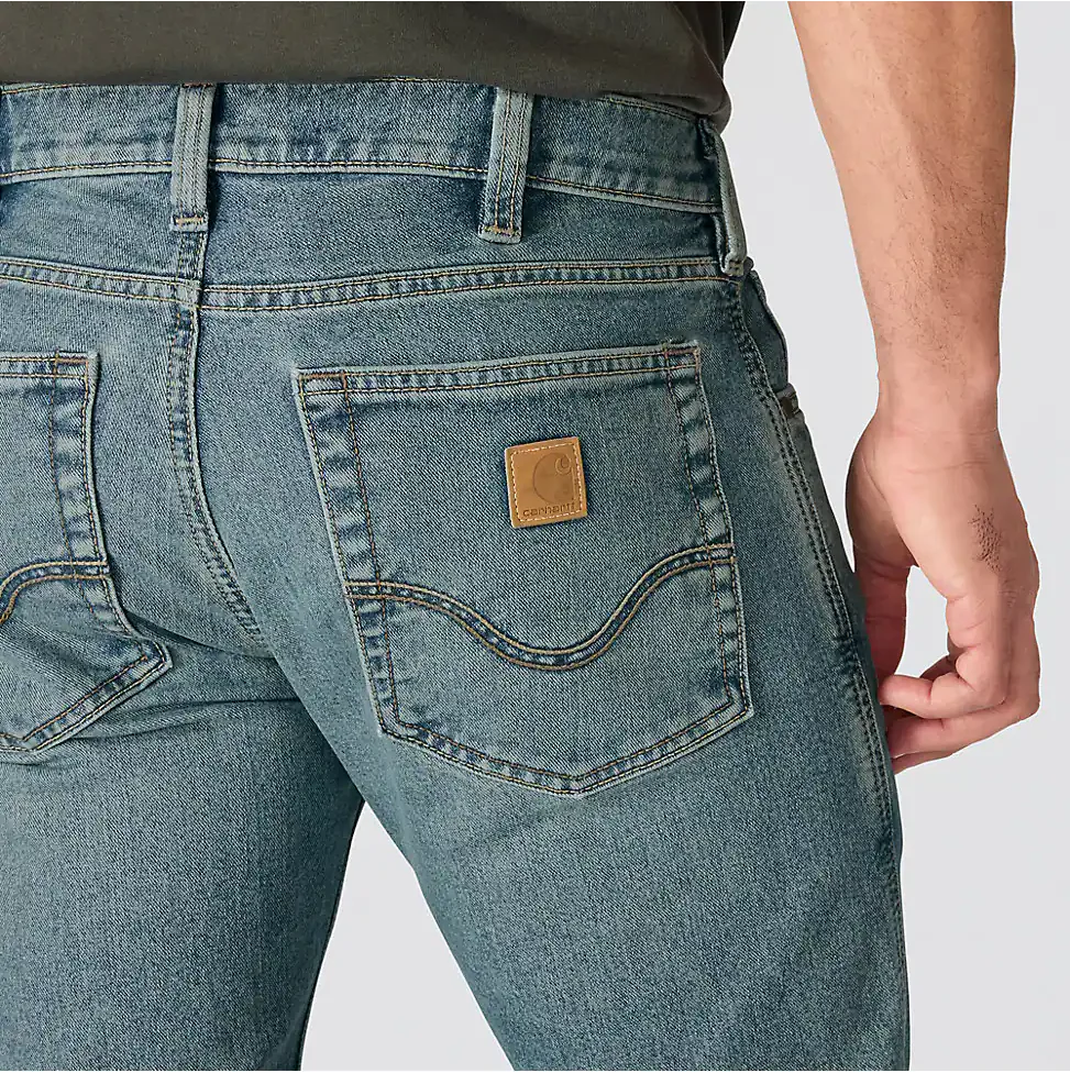 Carhartt Men's Relaxed Bootcut Rugged Flex® Jeans in Bluestem - Image 6