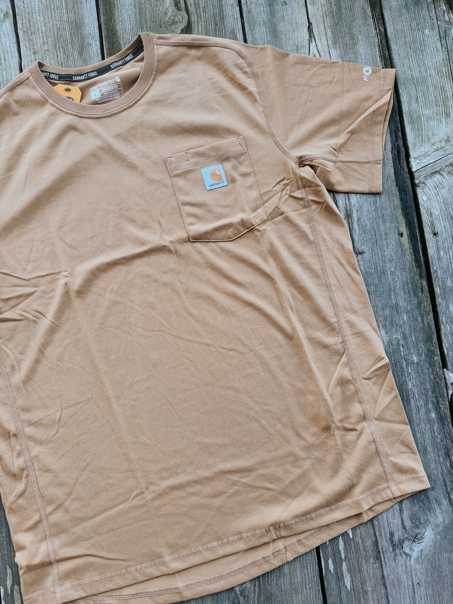 Men's Carhartt Force Relaxed Fit Midweight Short Sleeve Pocket T-Shirt - Image 2